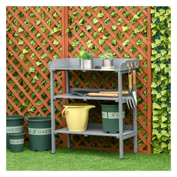 Tuinplantentafel - Vintage Hout - Grijs