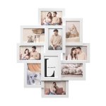 Afbeeldingsframe collage voor 10 foto's, 10 x 15 cm (4 "x 6"), van MDF -planken, vereist montage, wit