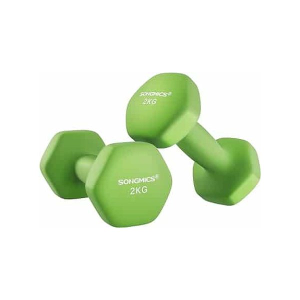 Set van 2 halters, zeshoekige halterspaar, thuistraining, fitnesstrainingoefening