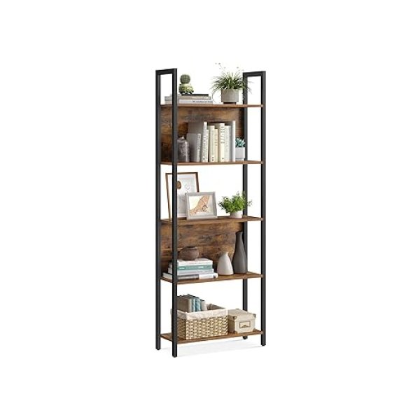 Plank - Industriële look - Stabiel frame - Bruinzwart
