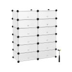 6-laags schoenenrek, plastic schoenkast, schoenrekken, schoenstandaards, gangkast, dressoir, reksysteem, 40 x 17 x 30 cm wit