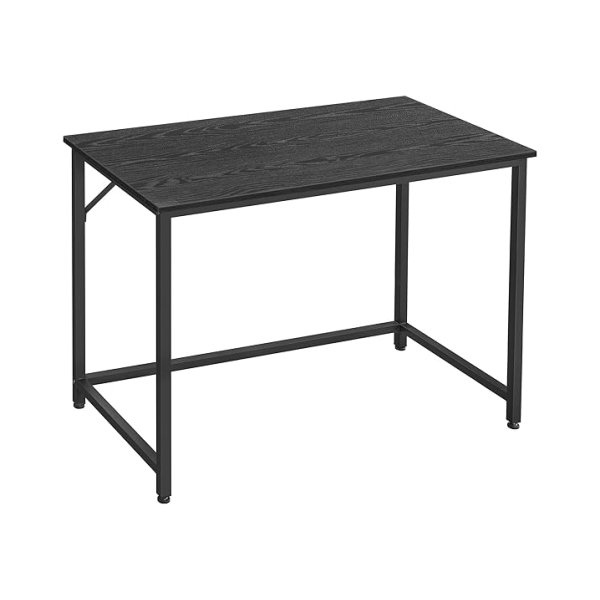 Bureau, kleine computerbureau, kantoor voor studie, slaapkamer, 50 x 100 x 76 cm, industrieel ontwerp, metalen frame, zwarte