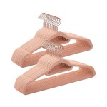 Fluwelen Kleerhangers Set van 30 – Antislip, Draaibaar Haak, Roze en Roségoud