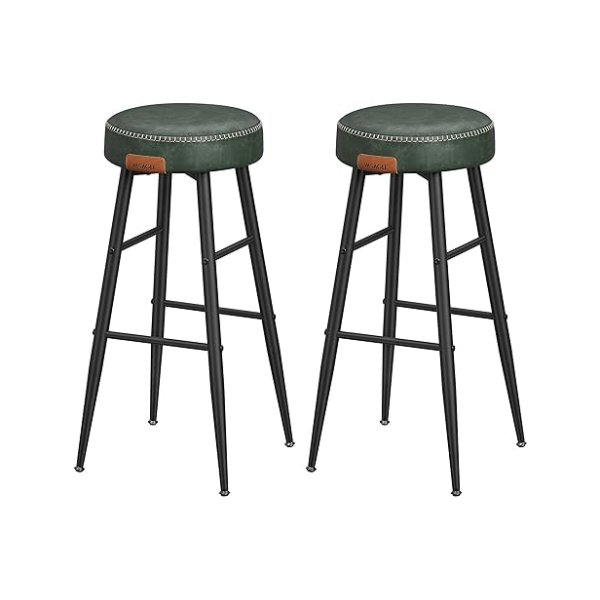 Echo Collection Barkruk, set van 2, barstoel, keukenstoel, kunstleer, 76,2 cm hoog, voor keuken, eetkamer, eenvoudige montage, bosgroen