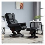 Relaxfauteuil - Zaza Home - Draaibare TV Stoel - Ligfunctie - Zwart