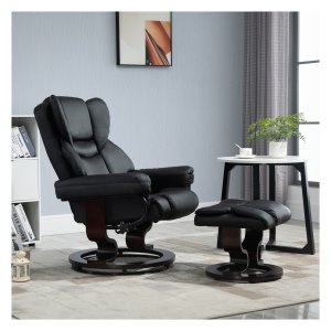 Relaxfauteuil - Zaza Home - Draaibare TV Stoel - Ligfunctie - Zwart