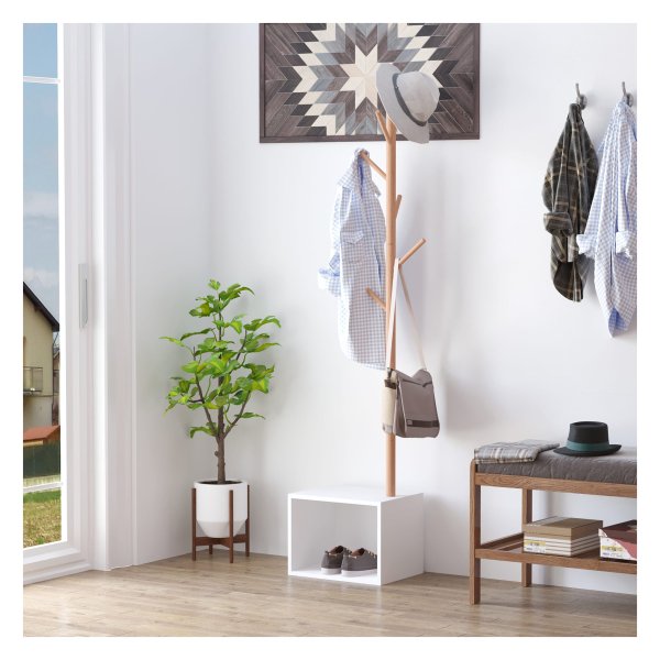 Kledingrek - Stijlvolle opbergruimte - Boom design - Wit naturel