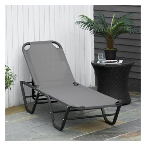Tuinligstoel - Relaxen in stijl - Aluminium frame - Grijs/Zwart