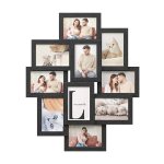 Fotoframe collage voor 10 foto's elke 10 x 15 cm (4 "x 6") gemaakt van MDF -boards, vereist montage, zwart