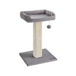 Katten krabpaal met sisal kattenboom met platform pluche 40 x 30 cm, hoogte 71, lichtgrijs