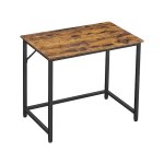 bureau, computerbureau, 80 x 50 x 75 cm, eenvoudige constructie, industrieel ontwerp, vintage bruinzwarte