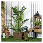 Kunstmatige plant, kunstmatige palm, kunstmatige plant met cementvulling, kunstpalm in de pot, huisplant voor interieurdecoratie, 150 cm, groen