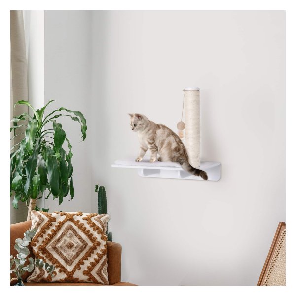 Kattenplank - KittyCatCo - Balspeelgoed - Pluche - Wit