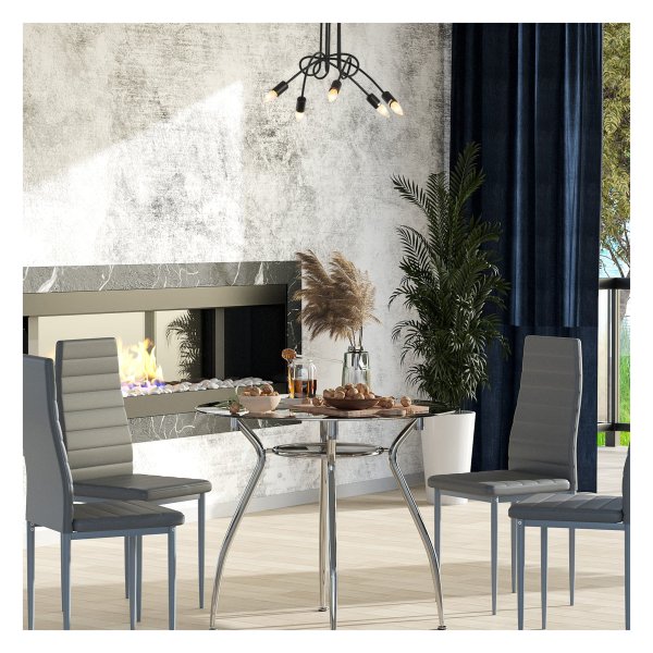 Industrieel - RetroLux - 5-lichts - Metaal - zwart