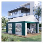 Feesttent - - Opvouwbaar - UV-bescherming - Groen & wit