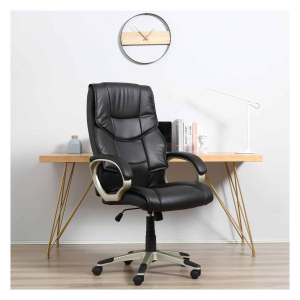 Ergonomische bureaustoel - Comfort Deluxe - Kantelmechanisme - Hoge rugleuning - Zwart