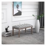 Bedbank - Zaza Home - Vintage design - Grijze bekleding