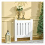 Radiator bekleding radiatorbedekking radiator radiator deksel deksel verwijderbaar mdf wit+eiken 78 x 19 x 83 cm