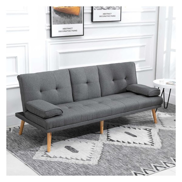 Bankstel – Zaza Home - Slaapbank met tafel – Bekerhouder - Donkergrijs