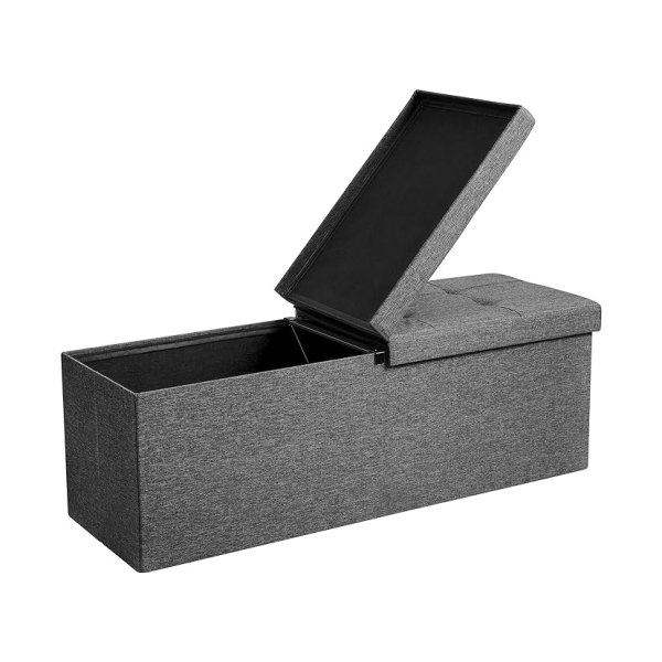 Vouwbank stoelbox 120 l Half deksel zijde vouwbare max.Statisch laadvermogen 300 kg donkergrijs 110 x 38 x 38 cm