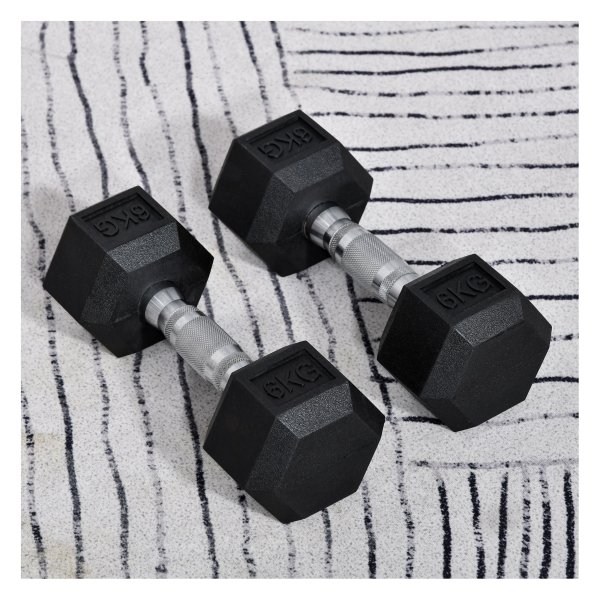 Zeshoekige Dumbbells – Iron Gym - Gietijzeren - Halter Handgreep - Zwart