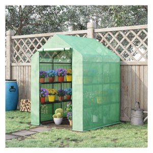 Kasplanken - Groene Stalen Frame - PE-Plastic - Groen