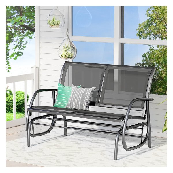 Schommelbank - Relax & Enjoy - Tweezits - Zwart