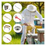 Bijenteeltset - ImkerPro - 7-delige gereedschapsset - rookmachine - roestvrij