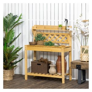 Tuinplantentafel – OutdoorGarden - Uitschuifbare tafel – Roestvrijstalen gootsteen