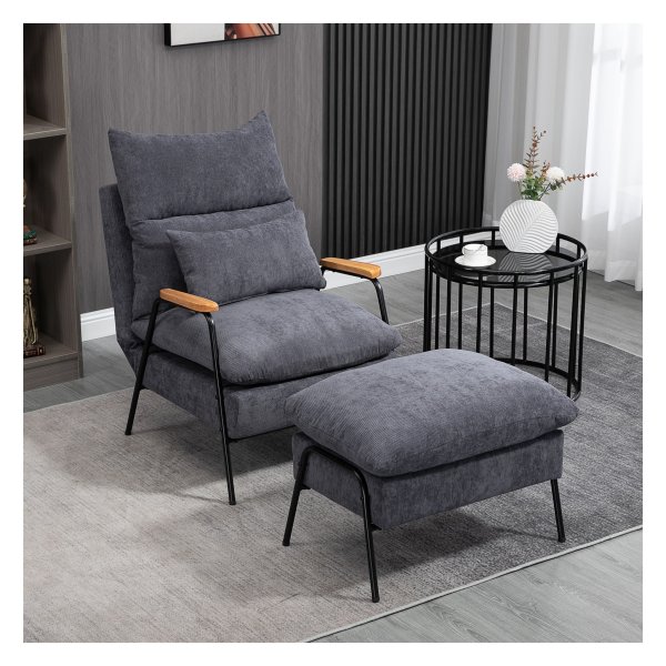 Relaxfauteuil - Luxe Relax - Televisiefunctie - Grijze bekleding