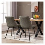 Eetkamerstoelen - Retro Design - staalgrijs