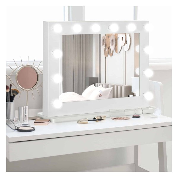 Make-upspiegel - Hollywood - Dimbare lampen - Geheugenfunctie - Wit