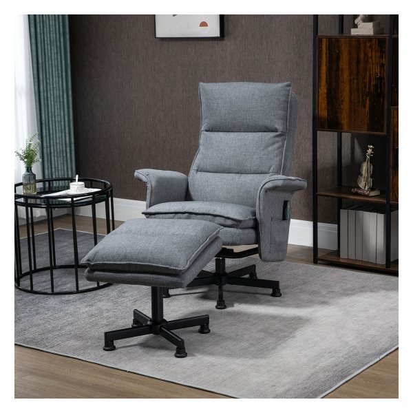 Massagestoel - Zaza Home - Elektrische tv-fauteuil - Massagefunctie - Grijs