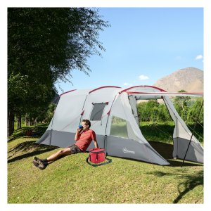 Tunneltent – Adventure Gear - 8-persoons – Waterdicht - Grijs