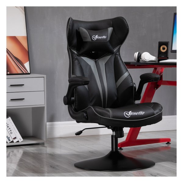 Gamingstoel - SpeedyGamer - Schommelfunctie - Ergonomisch - Zwart/Grijs