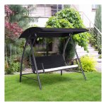 Tuinschommel - Hollywood Swing - Poly rattan - Zwart