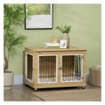 Hondenkennel - LuxePaw - Tafelbladkussen - Dubbele deuren - Eikenhouten