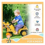 HOMCOM Stoelgraafmachine voor kinderen glijbaan auto voor kinderen 2-3