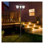 Lantaarns - Zaza Home - Zonnelantaarn met LED - Roestvrij staal - Zwart