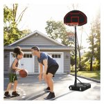 Basketbalstandaard - Verstelbaar - Op wielen - Zwart