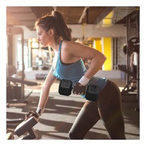 Haltergewicht - IronFit - Rubberen grip - Gekartelde metalen - Zwart
