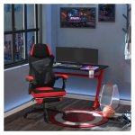 Gamestoel - Ergonomisch bureau - Verstelbare voetsteun - Zwart/Rood