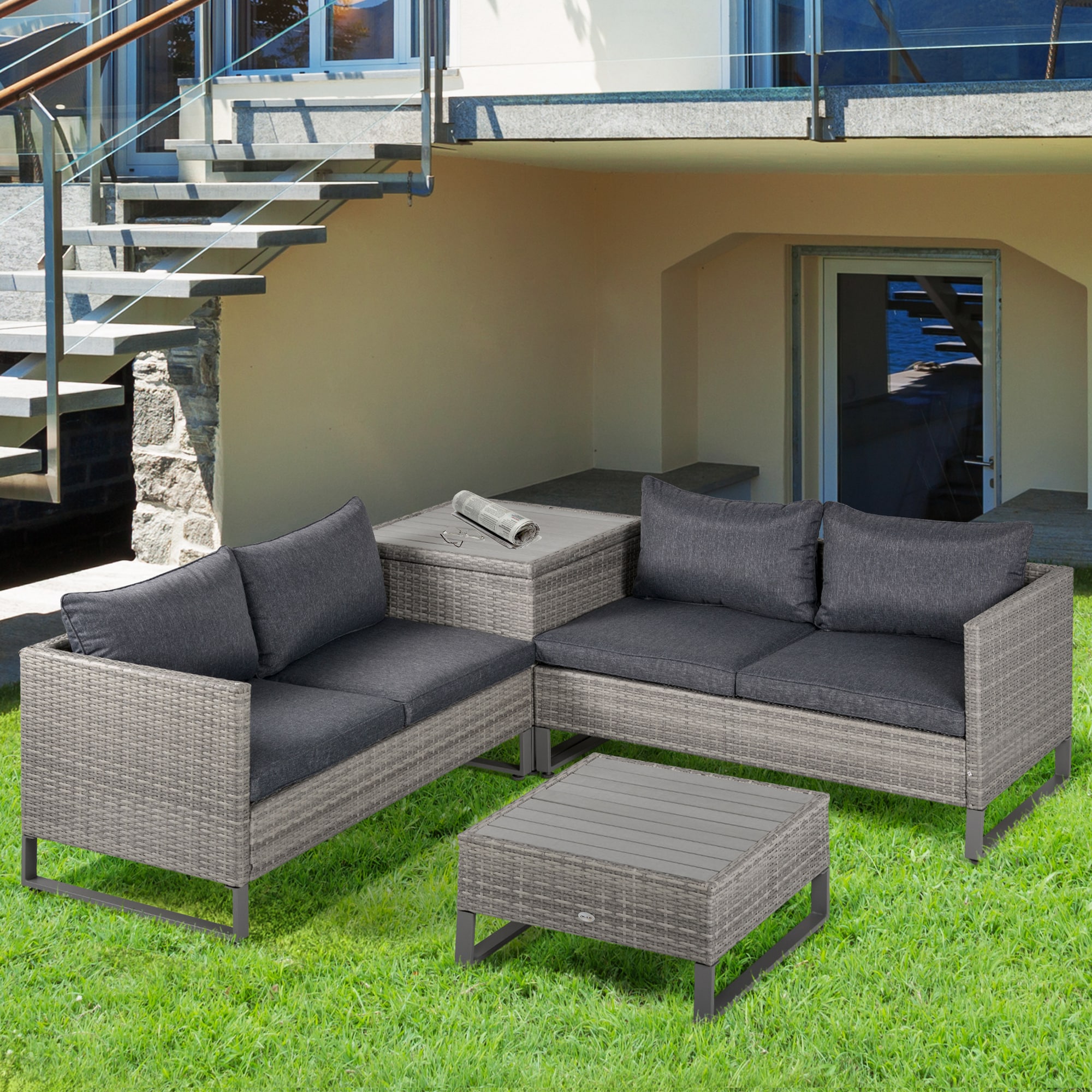 Kussen Lounge Tuinmeubelen - Zitkussen 70x70 cm Rug Rattan Ideaal voor