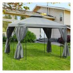 Paviljoentent - OutdoorLife - dubbel dak - 3x3m - beige