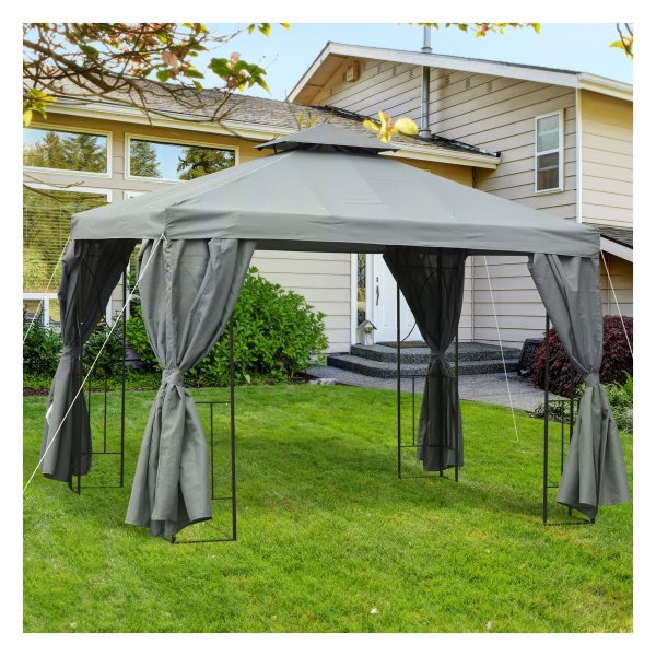 Paviljoentent - OutdoorLife - dubbel dak - 3x3m - beige