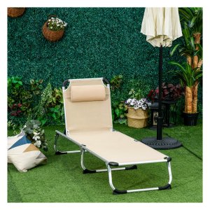 Ligbed - Relaxio - Verstelbaar - Ergonomisch - Beige
