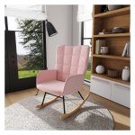 Schommelstoel - Zaza Home - Roze lamsvacht - 120 kg - Roze