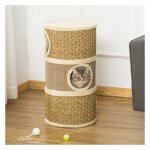 Klimboom – Krabpaal Post Scratch Bin - 3 niveaus - Sisal & pluche - Beige
