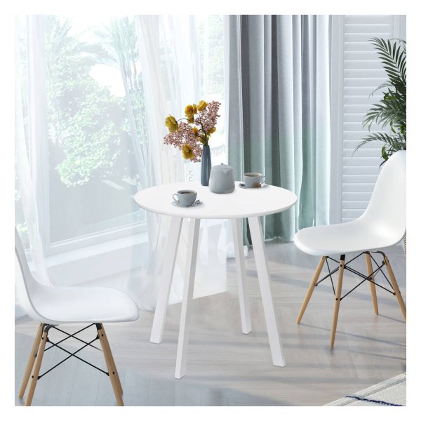 Ronde Eettafel Bijzettafel - Stijlvolle Design - Wit