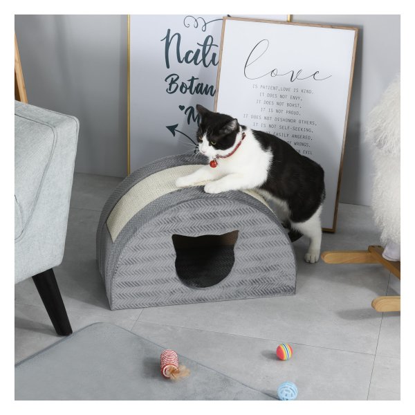 Kattenhol - Catal House - Krasbestendig - Grijs
